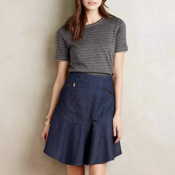 NWT Anthropologie Sachin + Babi Denim Swing Skirt Size 2 Z346-37
